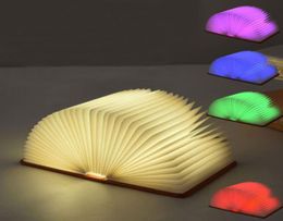 Creative 5 Color Change Foldable Book Night Lights Bedroom Bedside Lamp Study Room USB Rechargeable LED Book Light9324164