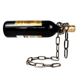 Magic Metal Hanging Suspension Iron Chain Wine Racks Retro Creative Restaurant Bar Stand Bracket Display Home Decor Gift 240219