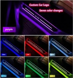 MOTOCOVERS LED Car Door Borders Decoration Lights USB Scuff Plate Pedal Sill Pathway Light For Most Of Vehicles Custom Logo Suitab6965499