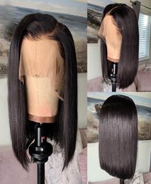 short bob lace front human hair wigs brazilian straight remy 5x5 lace closure bob wig 150 pre plucked transparent lace wig3052747