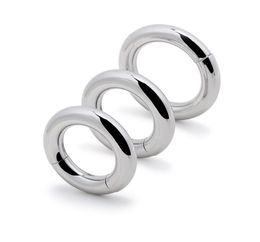 Male Penis Ring Stainless Steel Scrotum BDSM Bondage Weight Magnetic Ball Scrotum Stretcher Cock Lock Ring Delay Ejaculation5609424