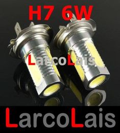 2PCS H7 6W Super Bright Car LED Front Headlights High Power Light Fog Bulb Lights Lamp 12V White1190652