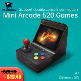 Players POWKIDDY A7 3 "32Bit Mini Arcade Game Handset Console BuiltIn 520 Games Supports Two Online Games Children's Gift