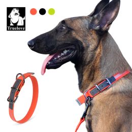 Collars Truelove Dog Collar Necklace Personalised Leather Pet Chain Reflective For Small Medium Large Dogs Training Accessories