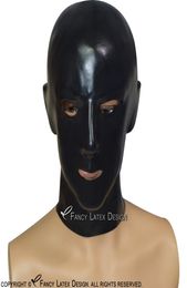 Black Anatomical Latex Hoods With Zipper At Back Open Nostril Mouth And Eyes Rubber Masks 01821111388