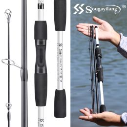 Rods Sougayilang 4Sections Fishing Rod 165cm/175cm/198cm Carbon Lure Spinning/Casting Fishing Rod Travel Rod Fishing Tackle Pesca