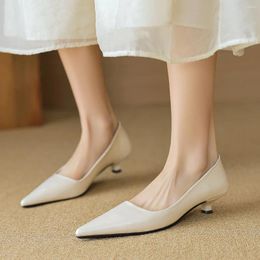 Casual Shoes Size 34-41 Pointed Toe Women Thin Heel Black 3cm Low Work Slip-on Pumps