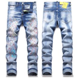 Designer Jeans Mens Jeans Mens Jeans New Button Placket Original Denim Full Length Personalized