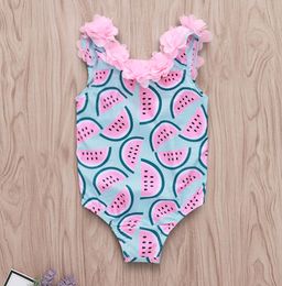 New Summer Baby Girls Swimsuit Toddler Watermelon Floral Swimwear Holiday Beach Kids Swimming Suit6157472
