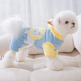 Rompers Pet Sweet Jumpsuit Autumn Winter Medium Small Dog Clothes Warm Velvet Cute Hoodie Kitten Puppy Pyjamas Costume Yorkshire Maltese