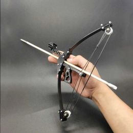 Bow Arrow New Mini Compound Bow With Pulley Portable Detachable Powerful Aiming Shooting Target Archery Sports Toys Bow And Arrow Set YQ240301