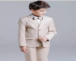 Champagne Boys Formal OccasionTuxedos Notch Lapel Two Button Centre Vent Kids Wedding Tuxedos Child Suit JacketPantsTieVest 23611706