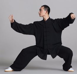 Unisex cottonsilk Wushu Fighting Traditional Chinese Clothing KungFu Uniform Suit Uniforms Tai Chi Morning Exercise Performance W4696092