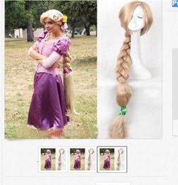 2017NEW Princess Tangled Rapunzel long Braid blonde cosplay wigwigs 1006736874