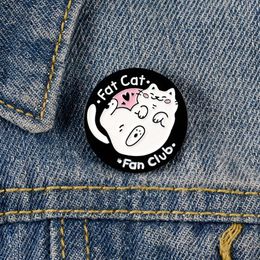 Fat Cartoon Cute Enamel Alloy Backpack Lapel Shirt Fat Cat Student Brooch