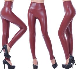 High Waist Faux Leather Leggings Women Sexy Black Faux Leather Leggings Shiny Pants Stretchy Plus Size Trousers S2XL5814030