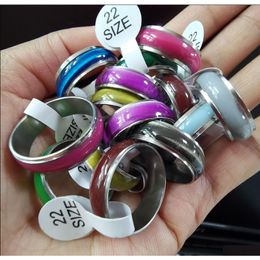 Band Rings Colorf Stainless Steel Ring Cat Eye Mix Color Size 17 To 22 Drop Delivery Jewelry Dhfjq