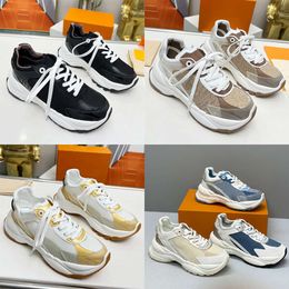 Designers Run 55 Sneakers Men Leather Platform Trainers Rubber Outsole Sport Woman Casual Shoes With Box 483