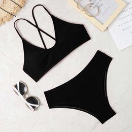 Swim wear 2022 new soft ice silk sexy bikini beach suit fashion split Bikini Swimsuit 240229