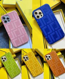 Luxury Designer Phones Cases 10 Colors Leather Phone Case Letter Mens Womens iPhone 13 11 12 pro Max 7 8 X XS High Quality Shockpr4276682