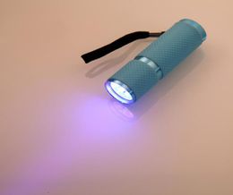 LED lamp 2017 Newest For Medical Devices Mini Aluminium UV Ultra Violet 9 LED Flashlight Torch Light Lamp Black7980053