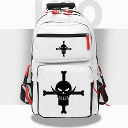 Whitebeard Pirates backpack One Piece daypack Edward Newgate school bag Cartoon Print rucksack Casual schoolbag Computer day pack