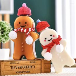 Water Bottles 10pcs Christmas Gingerbread Man Xmas Party Juice Drink Bottle Candy Cookie Jars Transparen Plastic Gift Wrapping Kettles