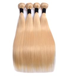 Modern show 613 Blonde Silk Straight Hair Bundles 613 Brazilian Straight Hair Wave Weave Virgin Human Hair Wefts9083751