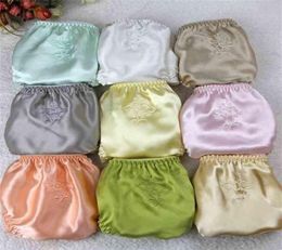 Women Silk Satin Panties Female Floral Embroidery Underwear 3psc Pack Ladies Knickers Briefs 2107307274572
