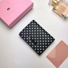 Designer Fashion Men's and Women's Letter Bag Short Wallet Polka Dot Letter Bag Discount Original Box Card holder Double fold wallet Check Flower
