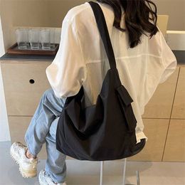 Canvas Bags Workwear Dumplings Bag Large Capacity Lazy Style Solid Color Versatile Shoulder Oblique Straddle for Men and Women