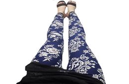 Fashion Floral Leggings Women Clothes Womens Print Pants Skinny Elastic Long Legging Polyester National Style Flower Slim Leggins4784545