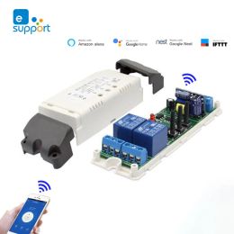 Control Wifi 2CH Switch Module,Motor Controller for Rolling Sliding Door,DC 12V 24V 32V,AC220V,RF Remote Work with eWelink APP