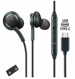 OEM Quality USBC Jack Earphones Headphones for Note 10 Plus S20 Ultra Wired Headset Samsung Galaxy A8S A9S Type C Plug9424662