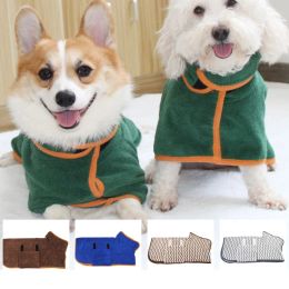 Towels Dog Bathrobe Towel Super Absorbent Dog Drying Coat Pet Bath Robe Adjustable Cat Bathrobe For Small Medium Large Dog Pet Supplies