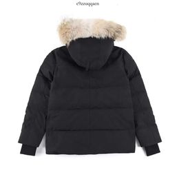 High Quality Mens Down Jacket Goose Coat Real Big Wolf Fur Canadian Wyndham Overcoat Clothing Fashion Style Winter Outerwear Parka 296