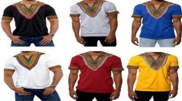 2020 Mens African Clothing Dashiki Style Cotton Printing Tops Man T Shirt17815559