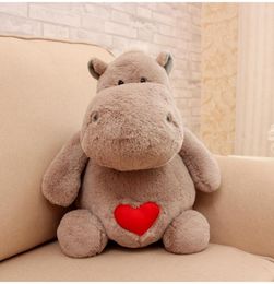 Dorimytrader Lovely Soft Giant Animal Hippo Plush Toy Big Stuffed Cute Cartoon Hippos Stuffed Pillow Kids Doll Gift 20inch 50cm DY6484768