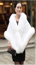 2019 Winter Wedding Coat Bridal Faux Fur Wraps Warm shawls Outerwear Black Burgundy White bolero Jacket Women Jacket Prom Evening 1660204