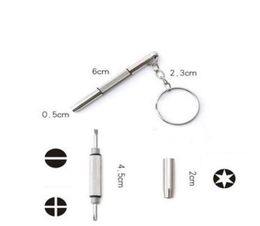 Whole 3 in 1 Aluminium Steel Eyeglass Screwdriver Sunglass Watch Repair Kit With Keychain Portable Screwdriver Hand Tools8052495