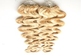 Colour of P27613 Virgin Malaysian Body Wave hair Loop Micro Ring Hair 200g 100 Human Micro Bead Links Machine Made Remy Hair Exte7411140