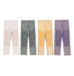 Painted Jeans Cargo Pants High Street Baggy Casual Pocket Denim Trousers Plus Size4319715