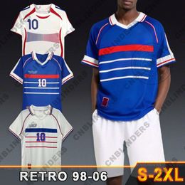 Retro Soccer Jerseys 1998 2006 ZIDANE HENRY MAKELELE 98 06 Final ABIDALVIEIRA Camiseta Maillot French MALOUDA TREZEGUET RIBERY Football Shirt