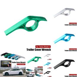 New New 1Pcs Trailer Wrench Hitch Cover Removal Tool For Tesla Model Y Durable Rust Corrosion Resistant Car Accessories