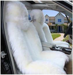 Universal Fit Car Accessories Interior Car Seat Covers For Sedan SUV Warmer Wool One Piece For Front Seat Thick Quality Fur Cushio3916113