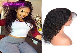 Peruvian Human Hair Lace Front Wigs Water Wave Natural Color With Baby Hair Pre Plucked Lace Front Wig 1030inch4739665