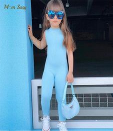 Moda kız bebek çocuk kolsuz tulum toddler çocuk vücut takım elbise ince romper pantolon tulum onesies kıyafetler 27y 2205074164191