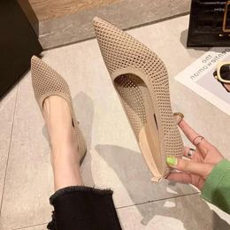 Dress Shoes Women Pumps Summer Comfortable For Mesh Breathable Triangle Heeled Party Stiletto Sexy Single High Heel Style