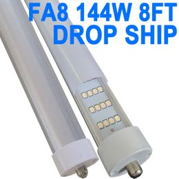 8FT LED Tube Light, T8 8FT LED Shop Light Bulbs 144W Cool White FA8 Base, Replacement for Florescent Fixtures 6500K Warehouse Workshop Mall Shop Garages crestech