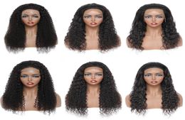 Straight Human Hair 4X4 Lace Closure Wigs for Women Whole Brazilian Kinky Curly Body Water Deep Wave 180 Density 13X4 Frontal216953758886